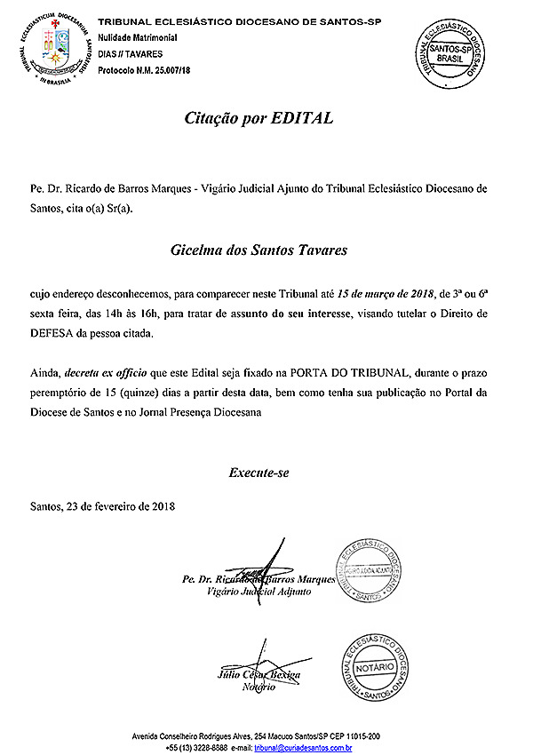 Citacao por Edital Gicelma dos Santos Tavares 23 02 2018