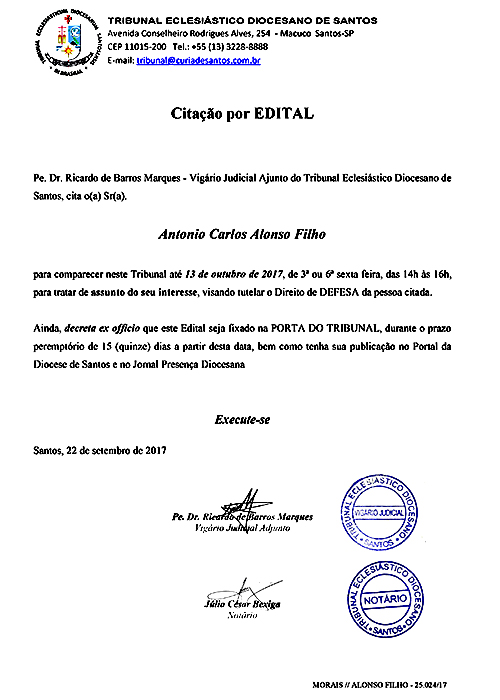 Citacao por EDITAL Antonio Carlos Alonso Filho 22 09 2017