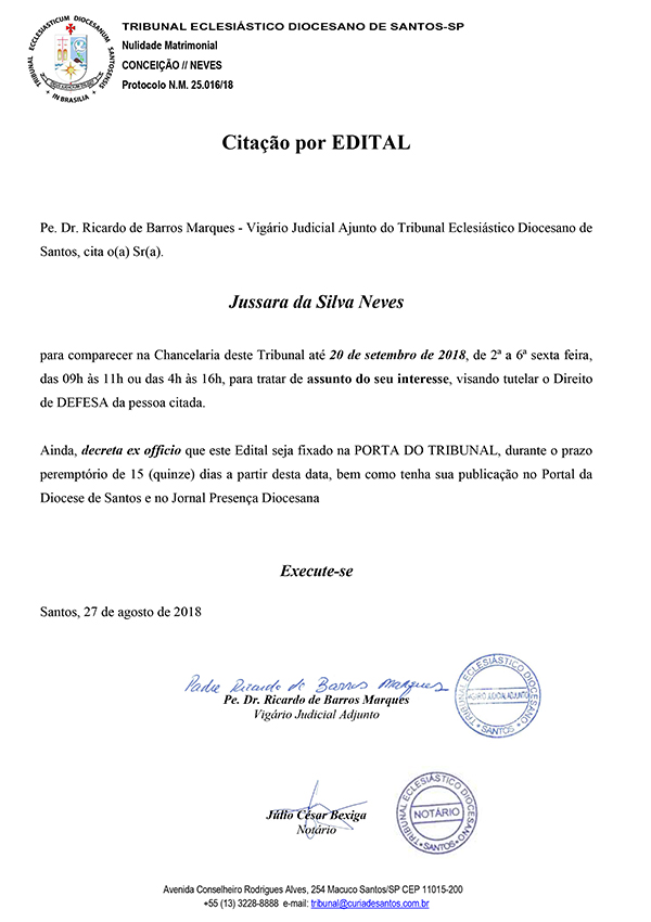 Citacao por Edital Jussara da Silva Neves 27 08 2018
