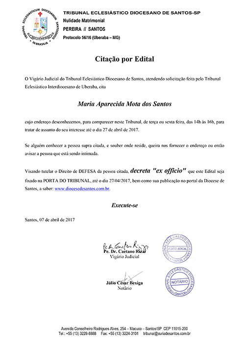 Citacao por Edital Maria Aparecida Mota dos Santos 07 04 2017