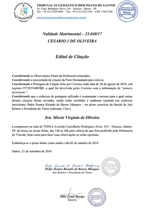 Citaçao por Edital Mirele Virginia de Oliveira 21 09 2018