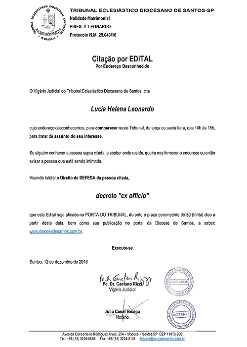 Citação por Edital Lucia Helena Leonardo 12 12 2016