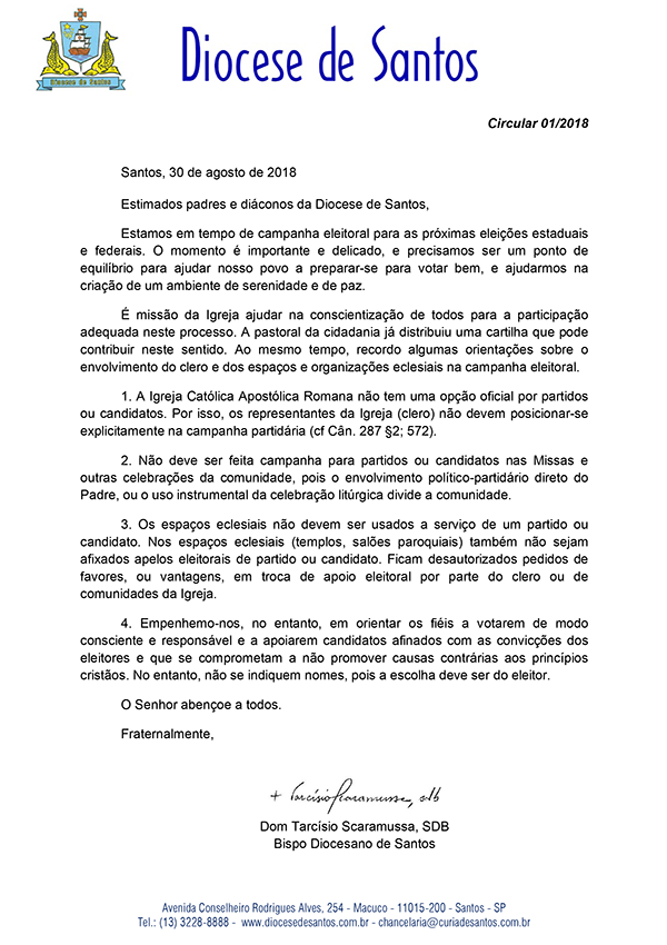 Orientacoes para as eleicoes 2018